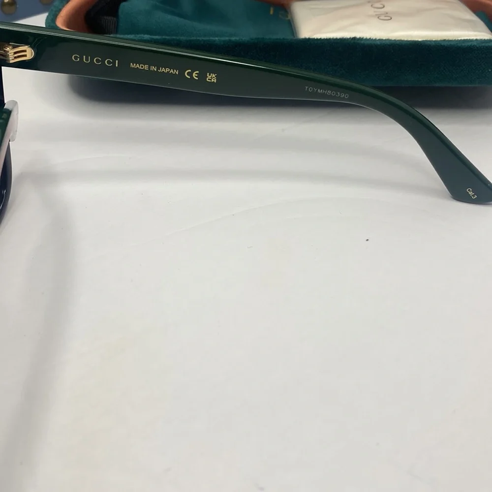 Auth - New - Gucci Sunglasses Unisex GG0926S 001 Black-Green/Grey 57-16-145mm